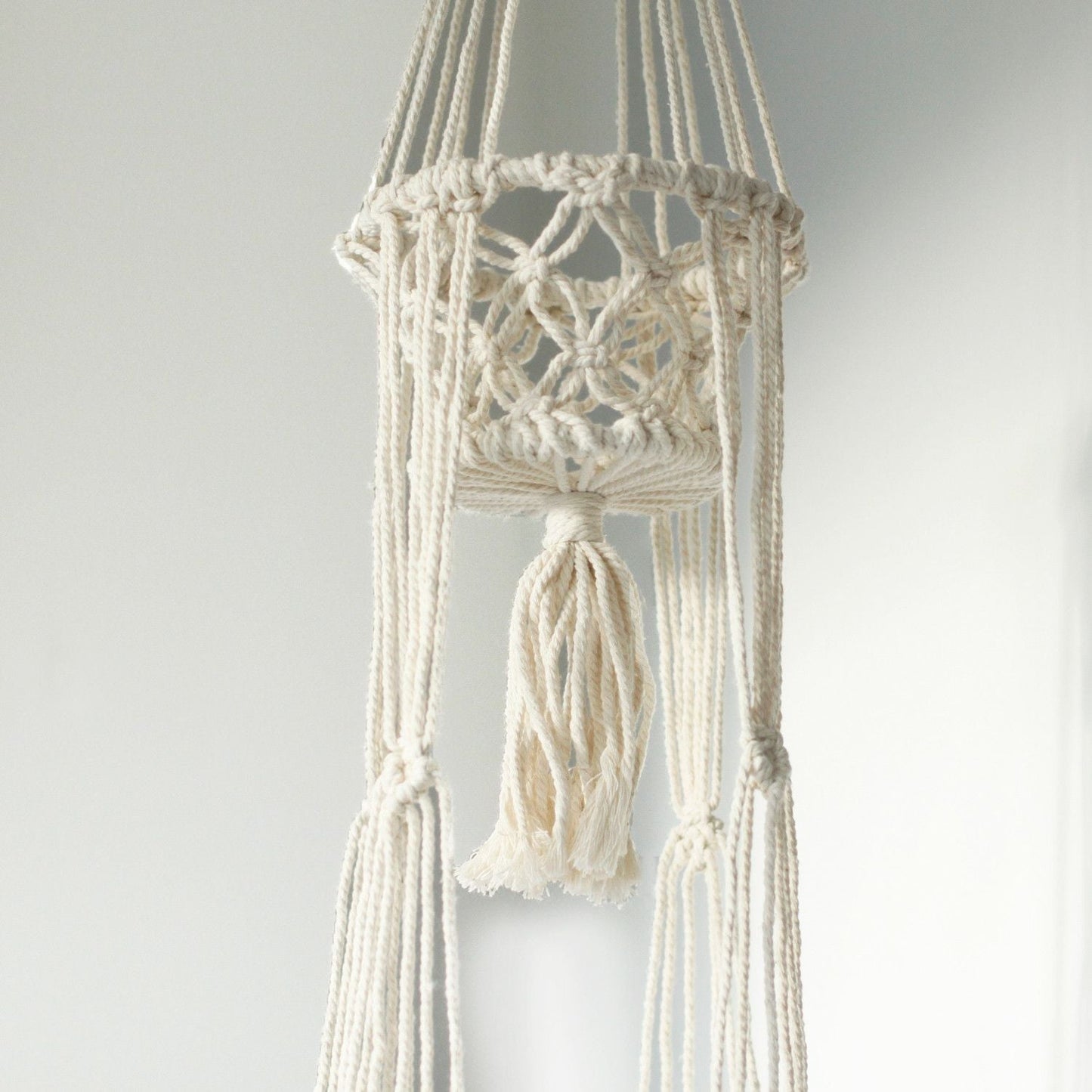 Macrame Pot Holder - Double Holder - Luna Panther