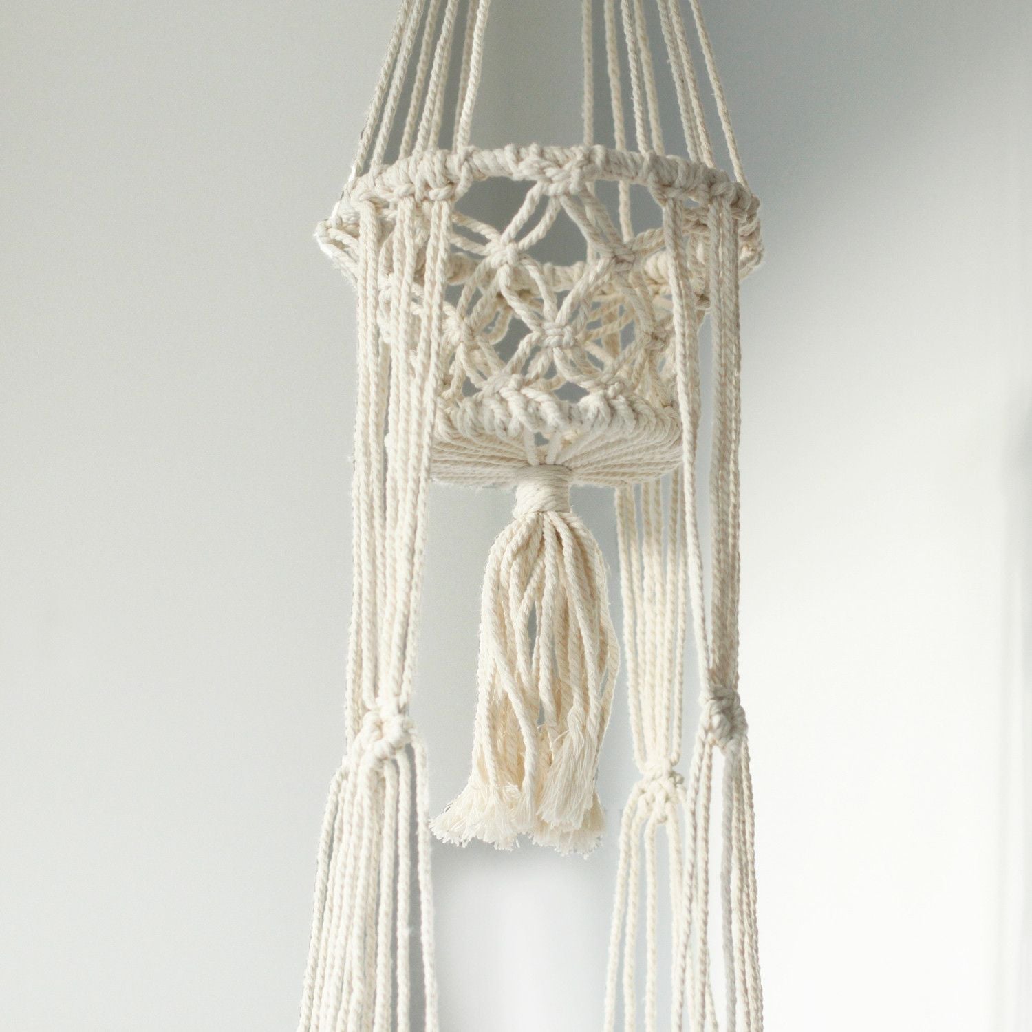 Macrame Pot Holder - Double Holder - Luna Panther