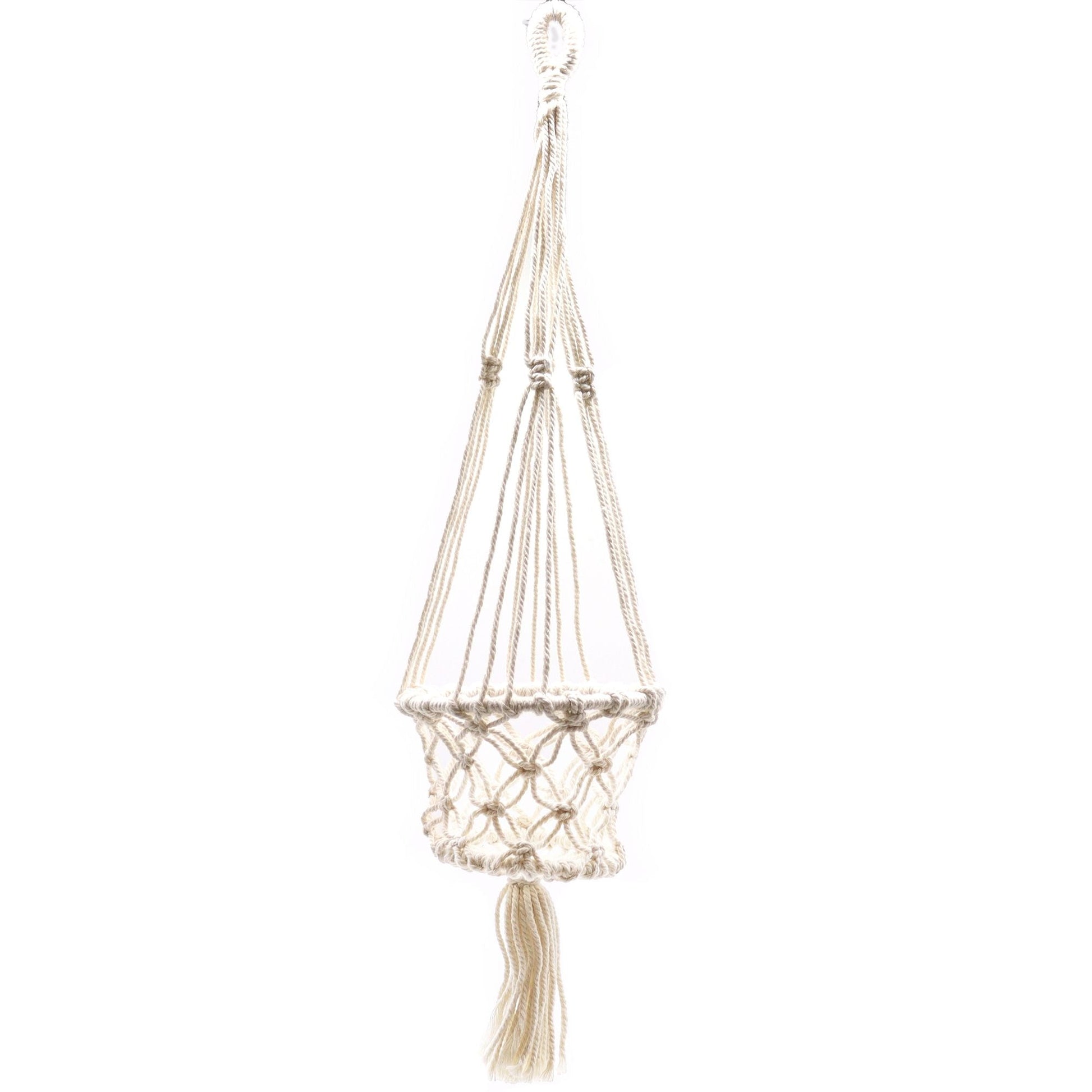 Macrame Pot Holder - Single Small Pot - Luna Panther