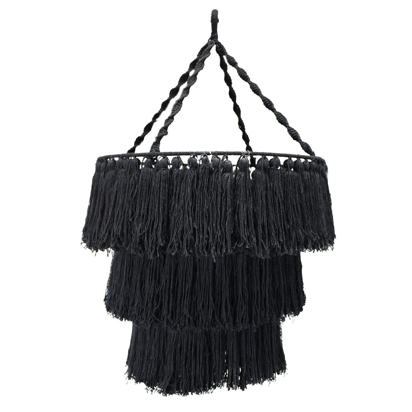 Macrame Soft Chandelier - Black - Luna Panther
