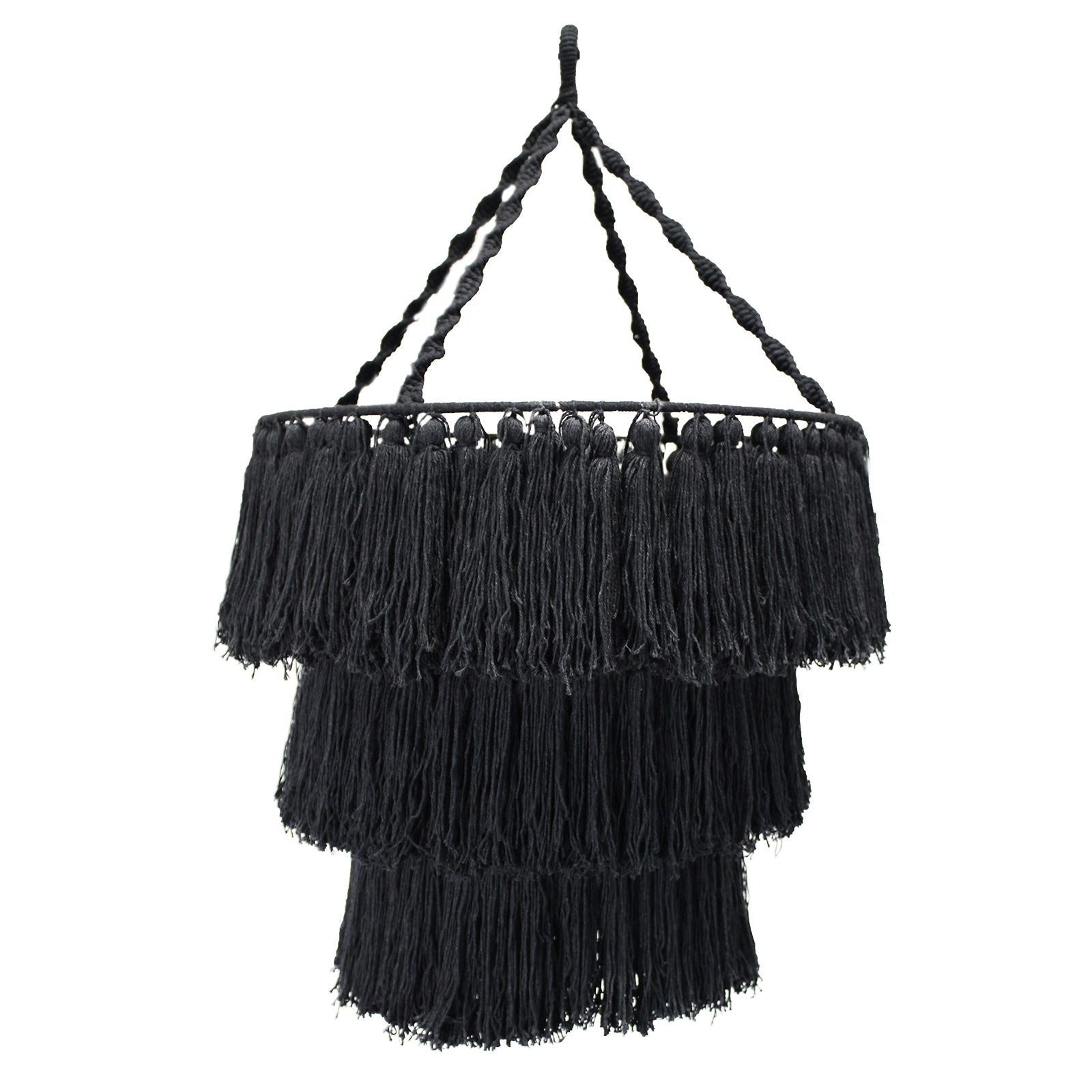 Macrame Soft Chandelier - Black - Luna Panther