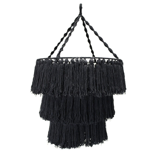 Macrame Soft Chandelier - Black - Luna Panther alternate view
