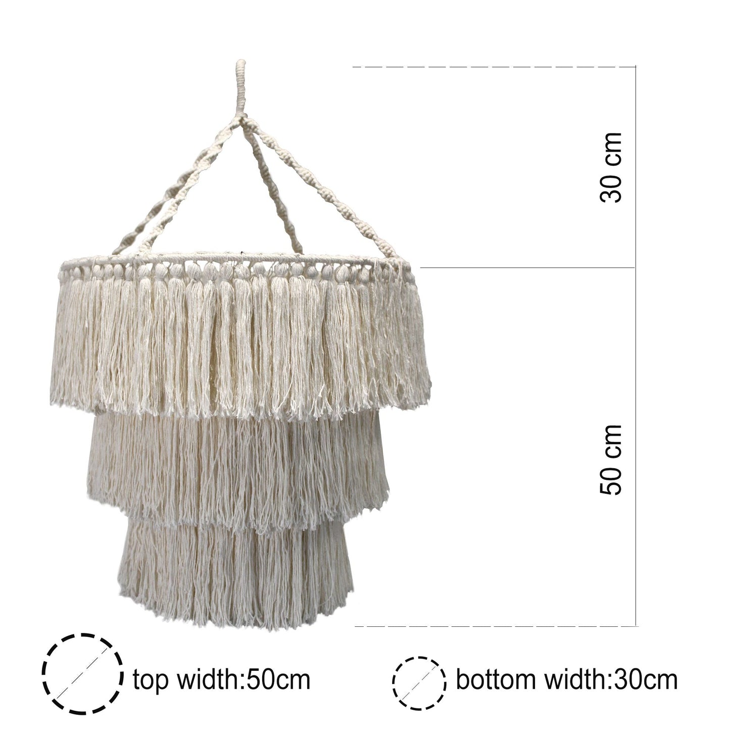 Macrame Soft Chandelier - Natural - Luna Panther