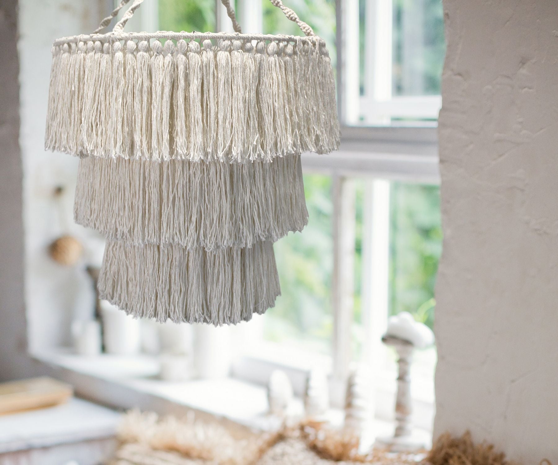 Macrame Soft Chandelier - Natural - Luna Panther