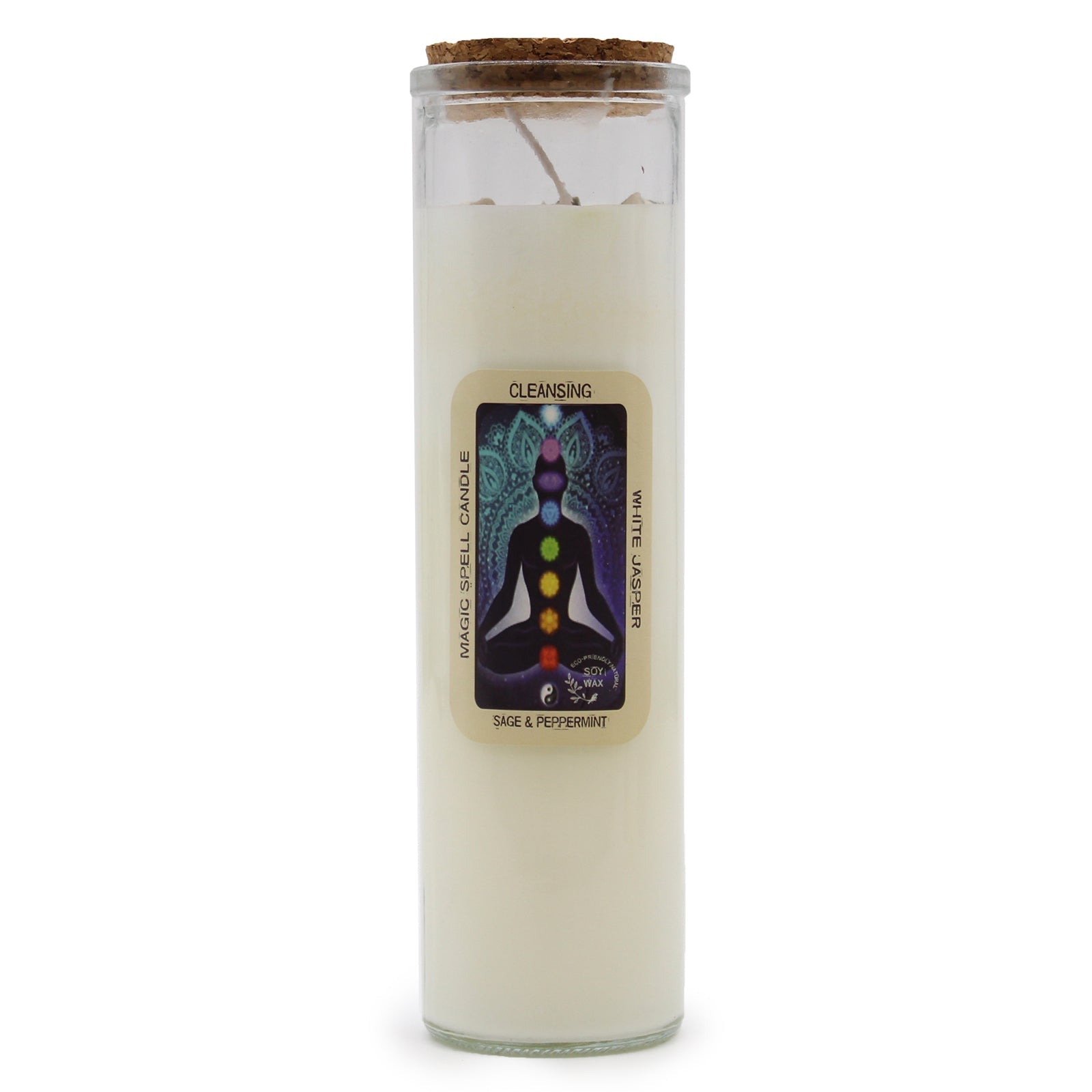 Polished Magic Spell Candle - Cleansing featuring natural patterning and unique variations - Luna Panther