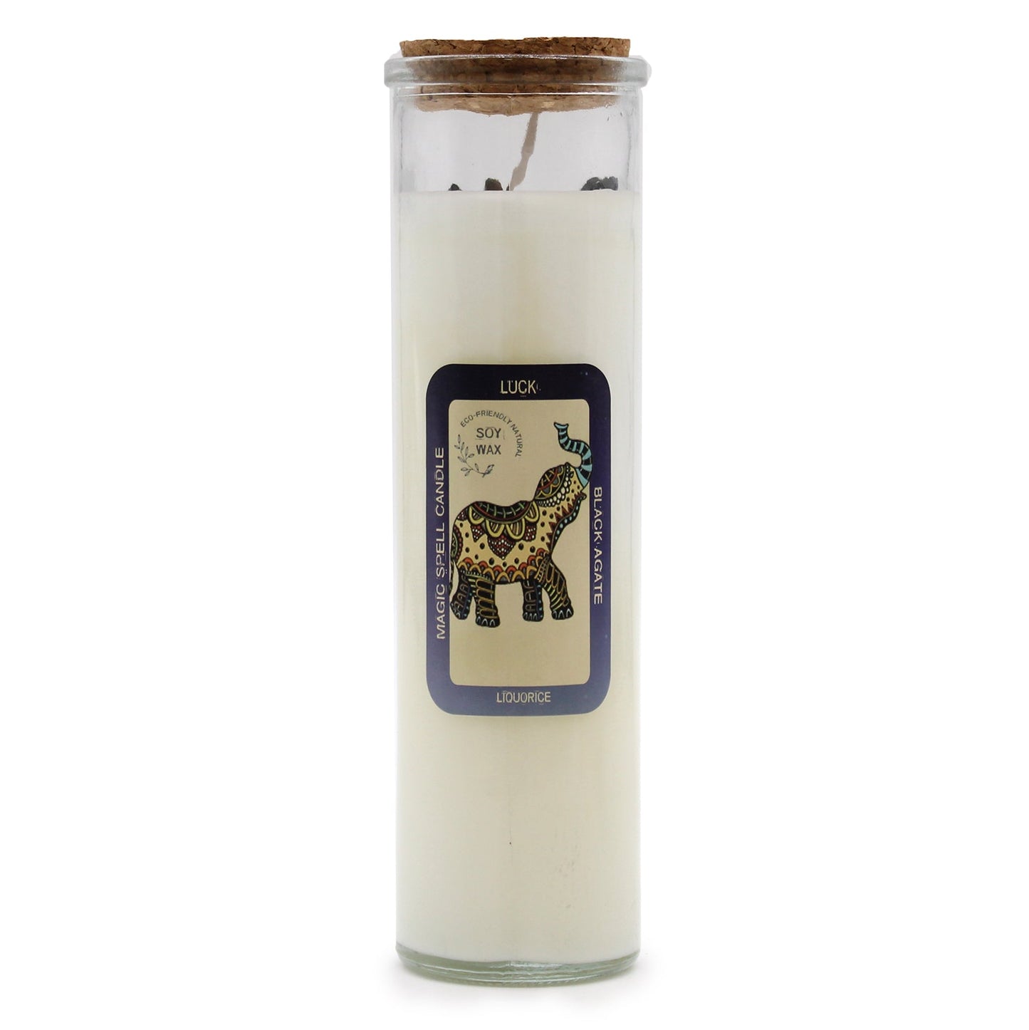 Polished Magic Spell Candle - Luck featuring natural patterning and unique variations - Luna Panther