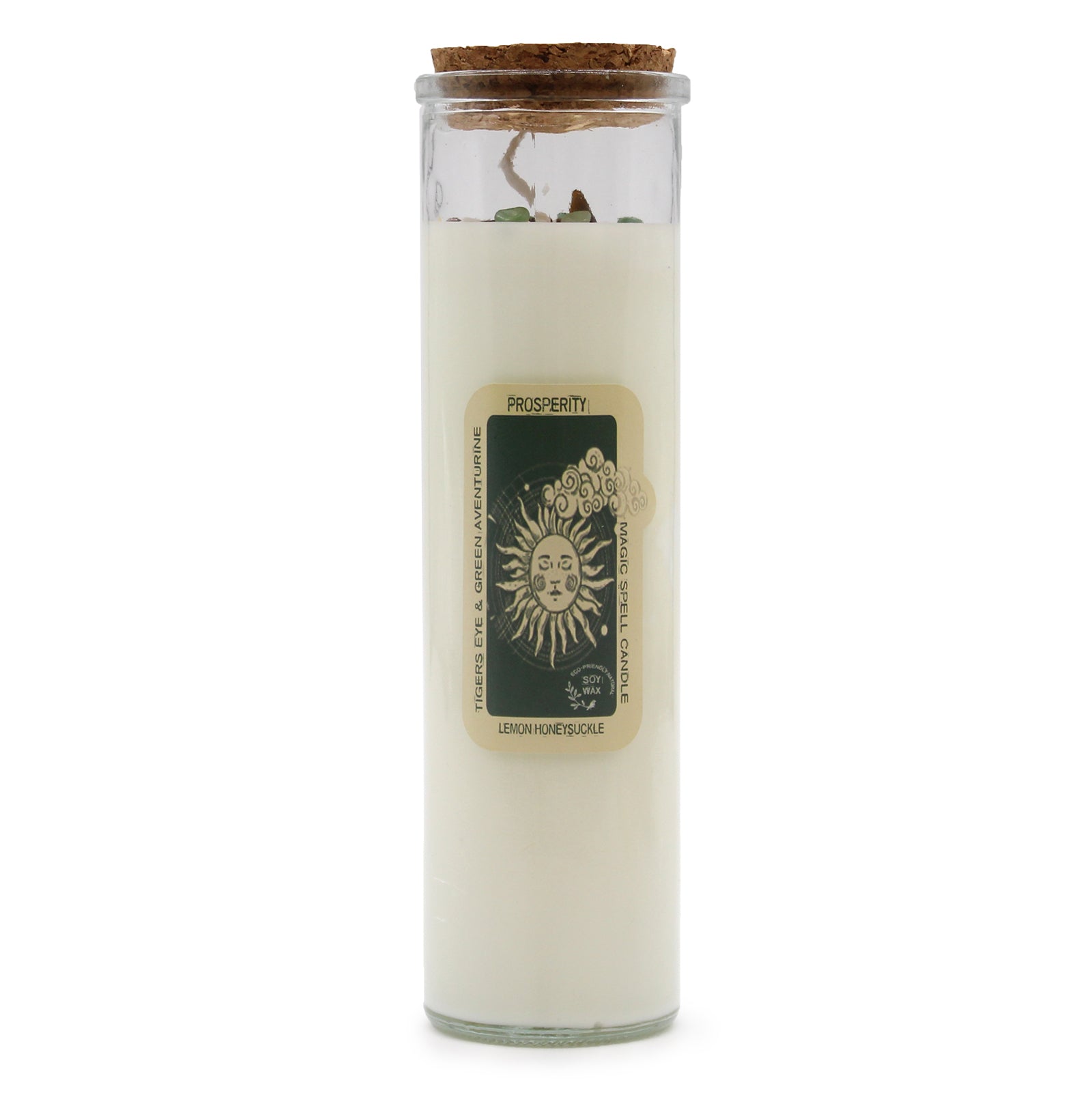 Polished Magic Spell Candle - Prosperity featuring natural patterning and unique variations - Luna Panther