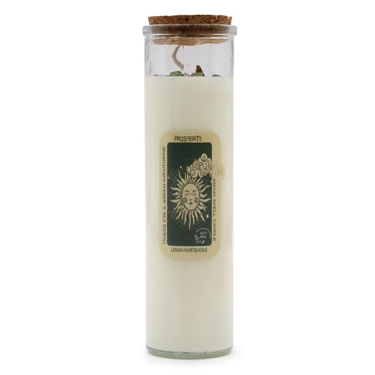 Polished Magic Spell Candle - Prosperity featuring natural patterning and unique variations - Luna Panther