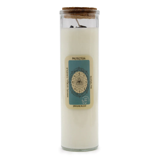 Polished Magic Spell Candle - Protection featuring natural patterning and unique variations - Luna Panther