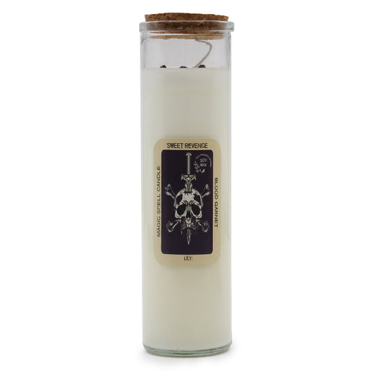 Polished Magic Spell Candle - Sweet Revenge featuring natural patterning and unique variations - Luna Panther