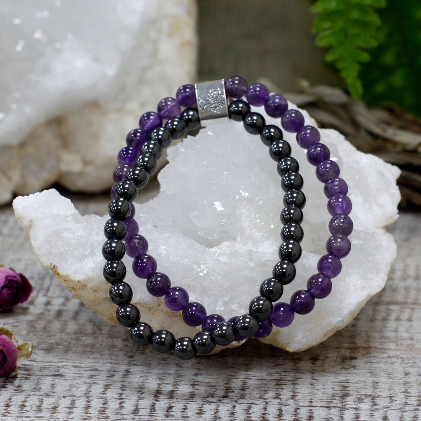 Magnetic Gemstone Bracelet - Amethyst - Luna Panther