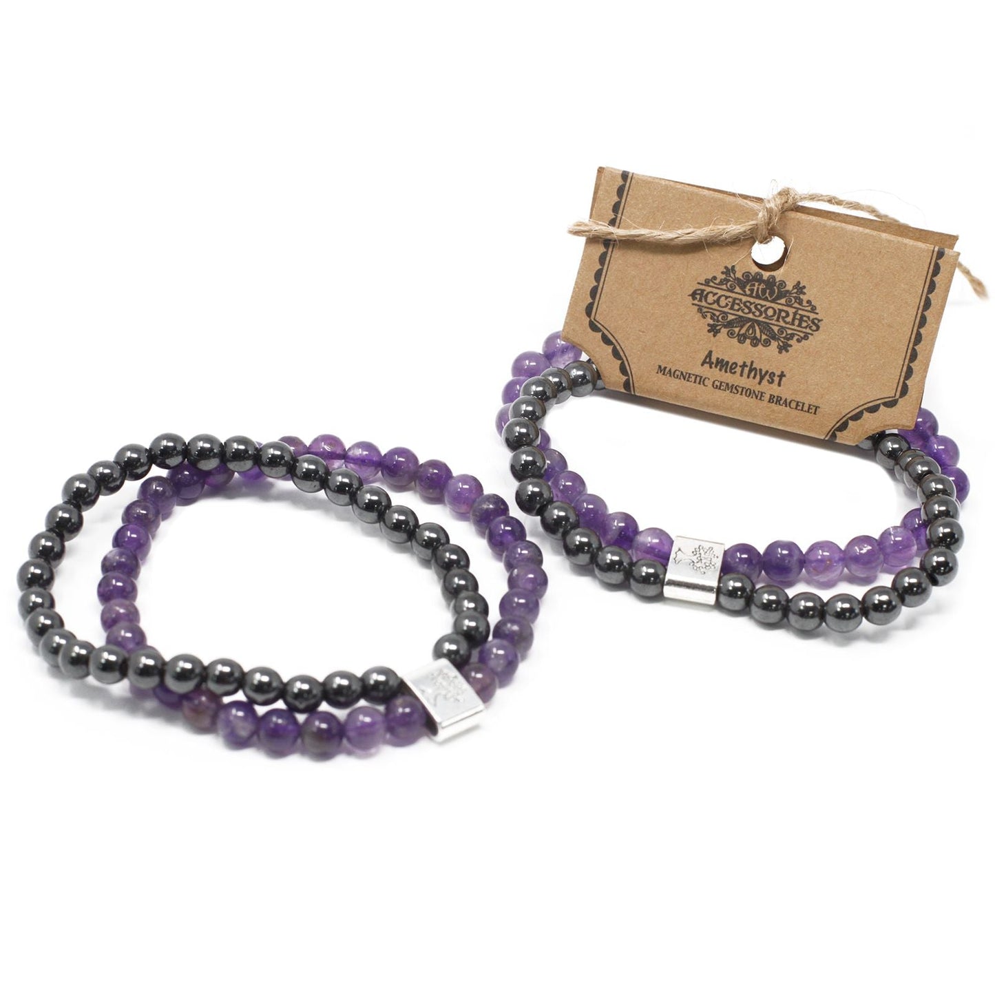 Magnetic Gemstone Bracelet - Amethyst - Luna Panther