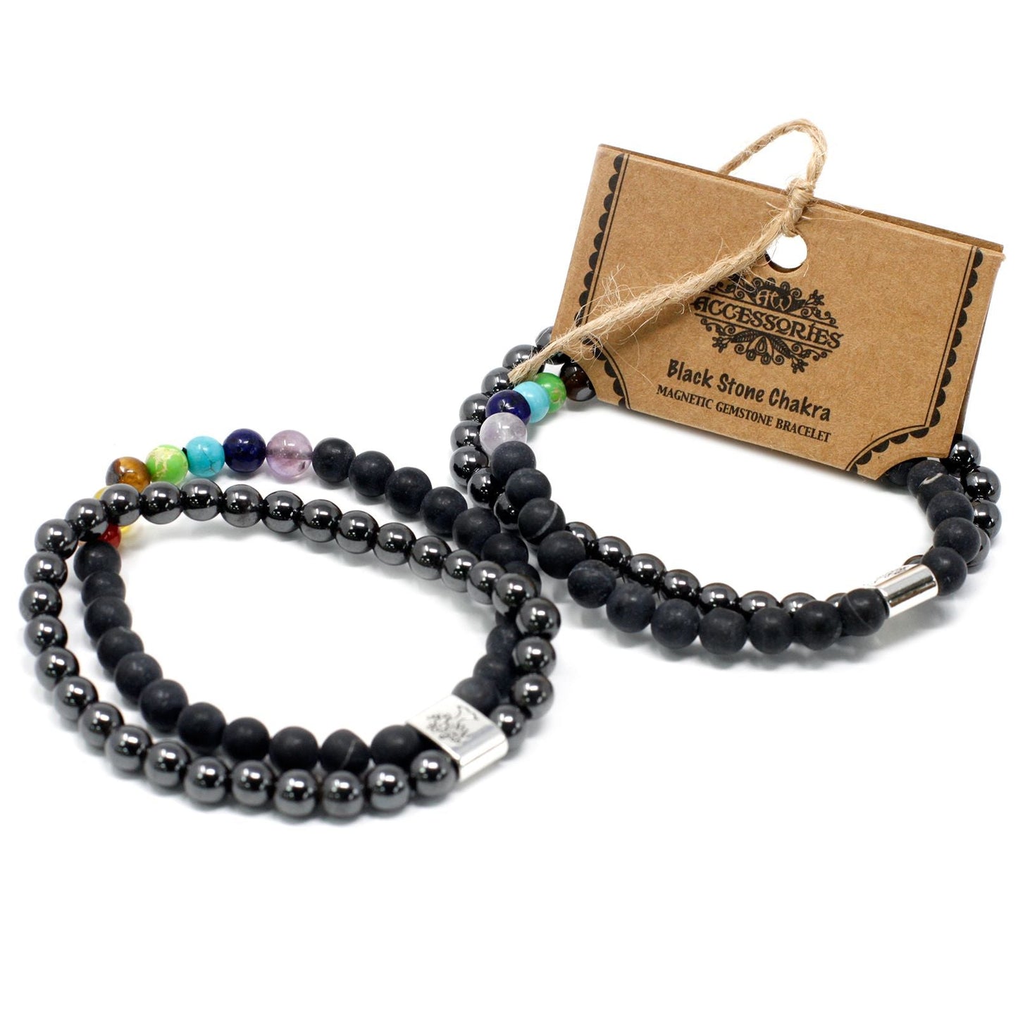 Magnetic Gemstone Bracelet - Black Stone Chakra - Luna Panther