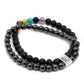 Magnetic Gemstone Bracelet - Black Stone Chakra - Luna Panther