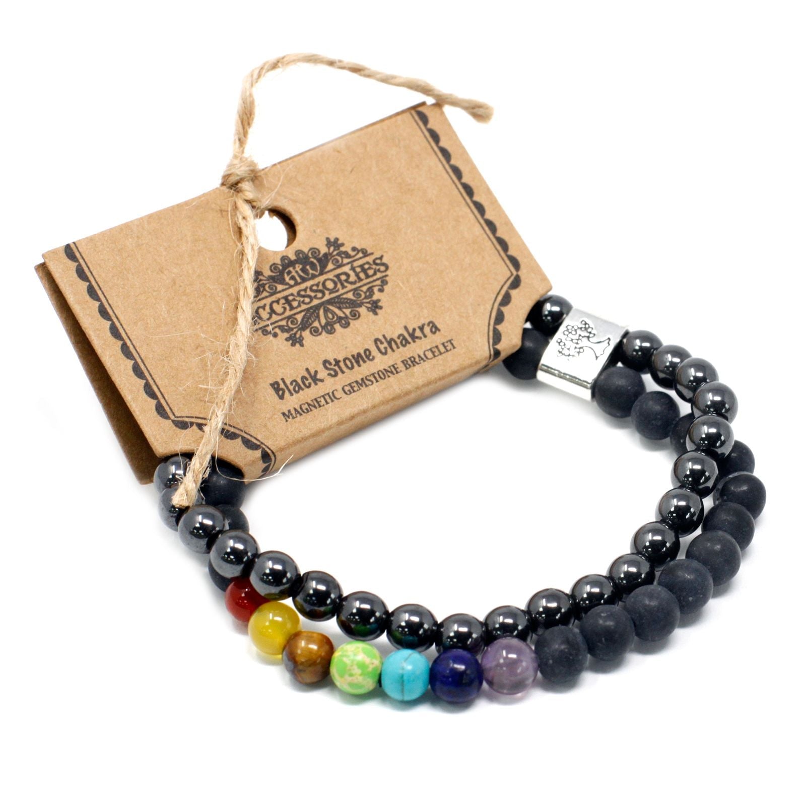 Magnetic Gemstone Bracelet - Black Stone Chakra - Luna Panther