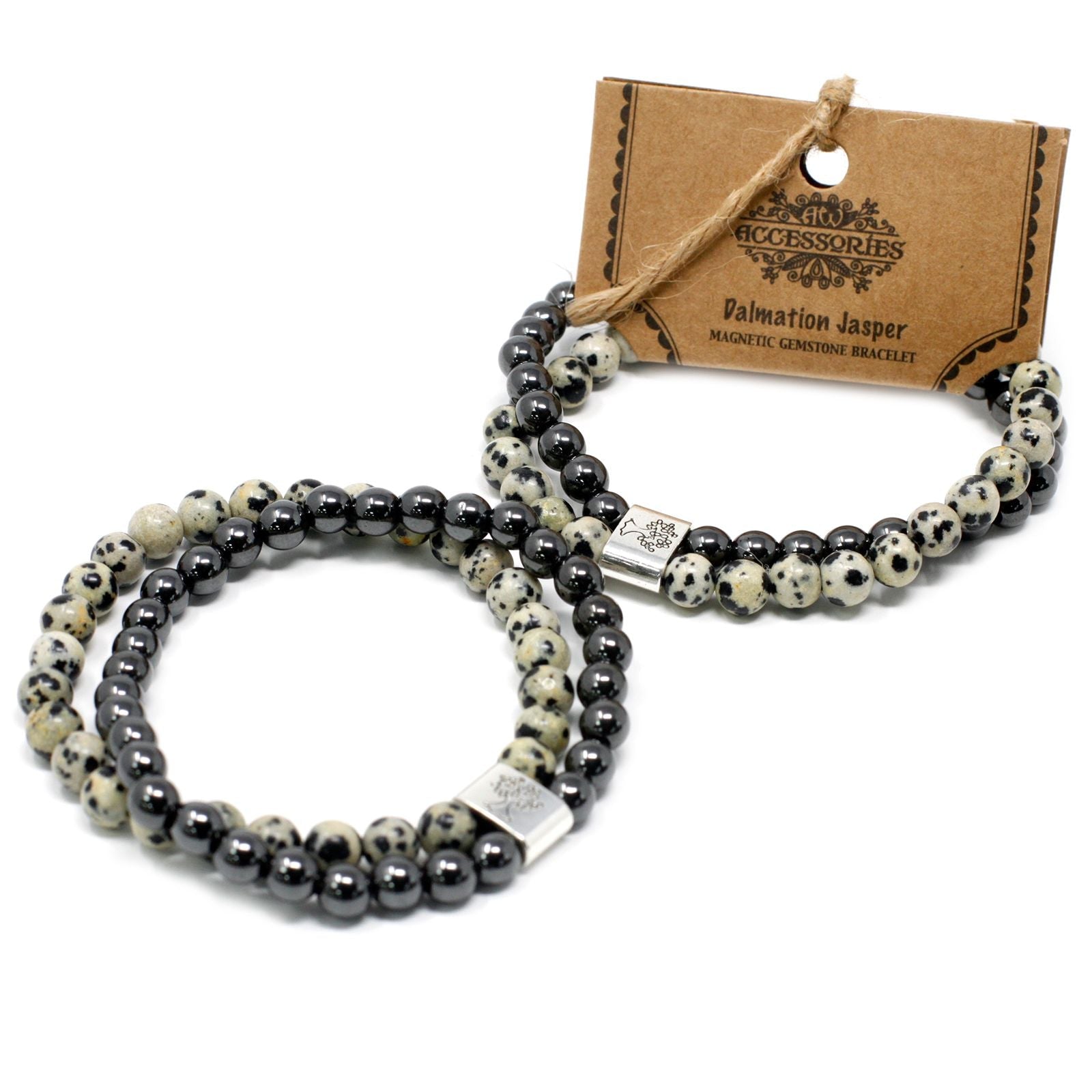 Magnetic Gemstone Bracelet - Dalmatian Jasper - Luna Panther