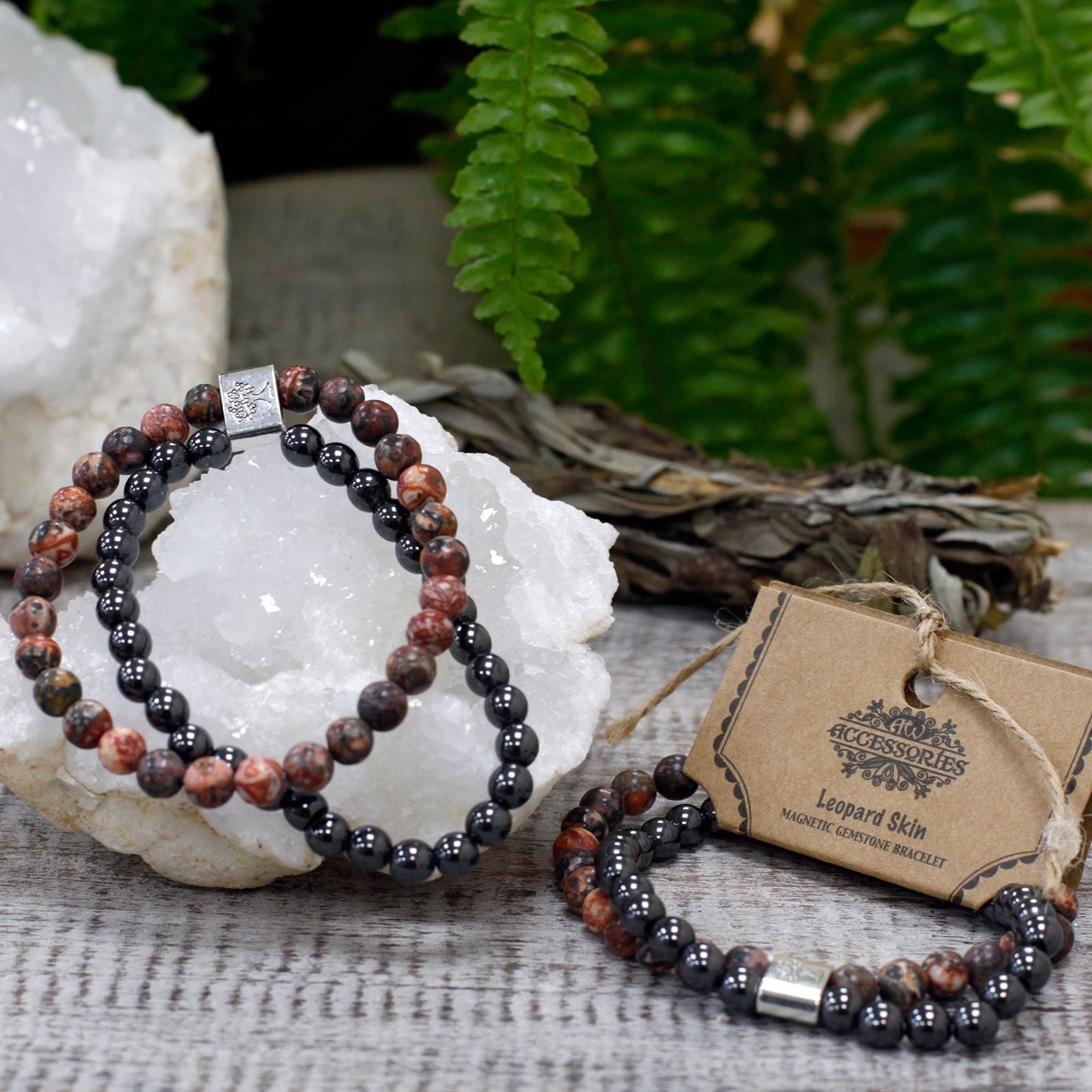 Magnetic Gemstone Bracelet - Leopard Skin - Luna Panther