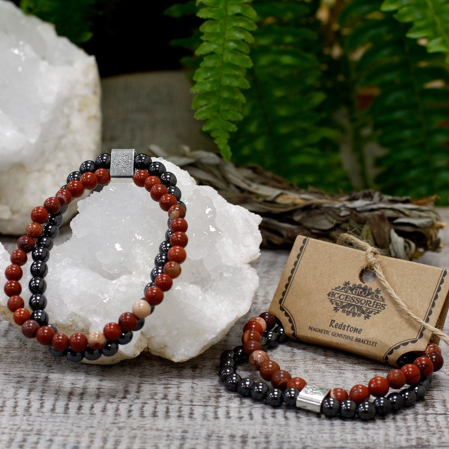 Magnetic Gemstone Bracelet - Redstone - Luna Panther