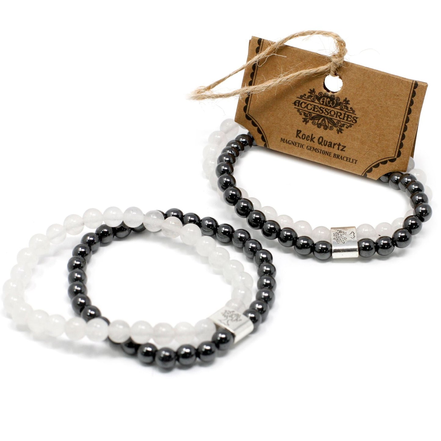 Magnetic Gemstone Bracelet - Rock Quartz - Luna Panther