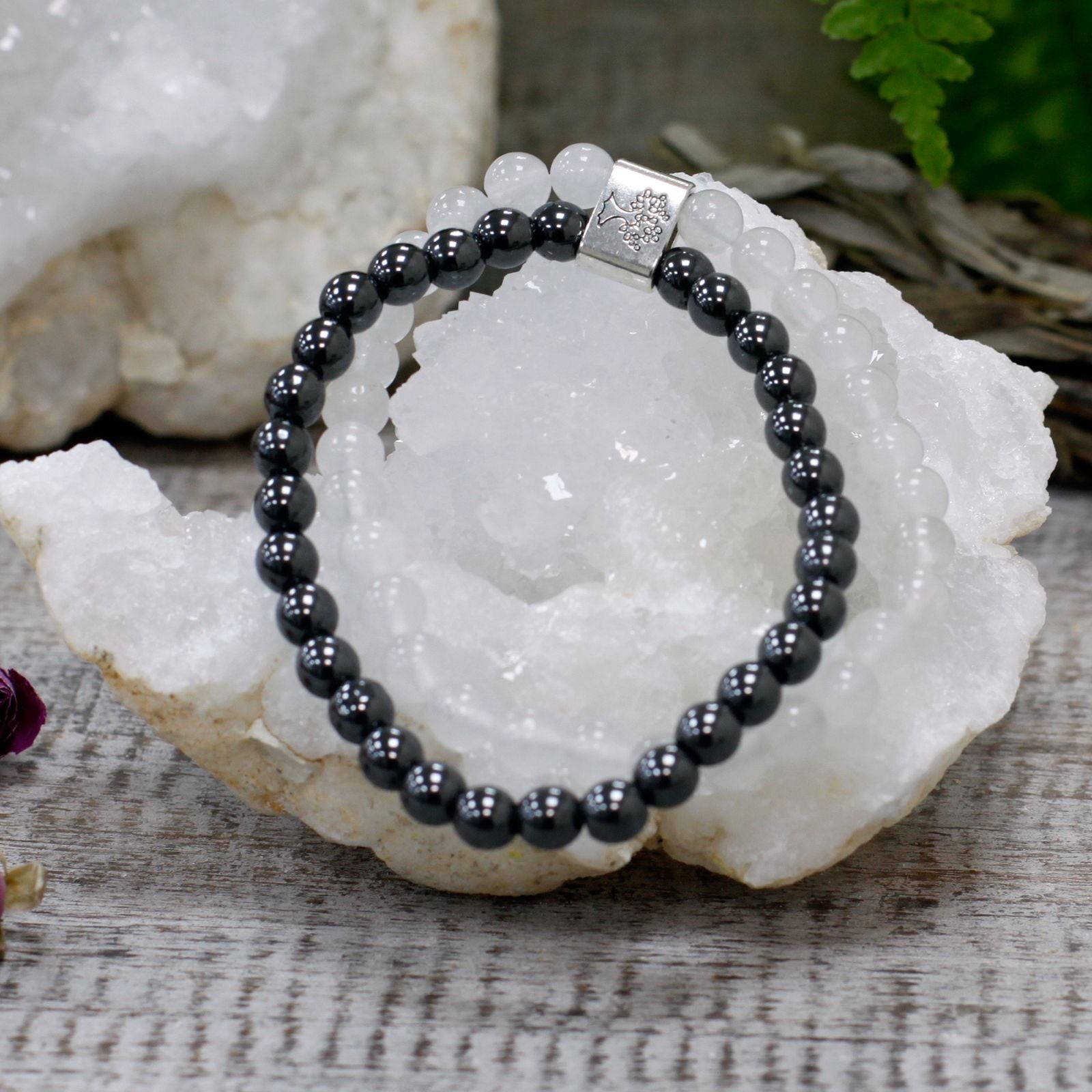 Magnetic Gemstone Bracelet - Rock Quartz - Luna Panther