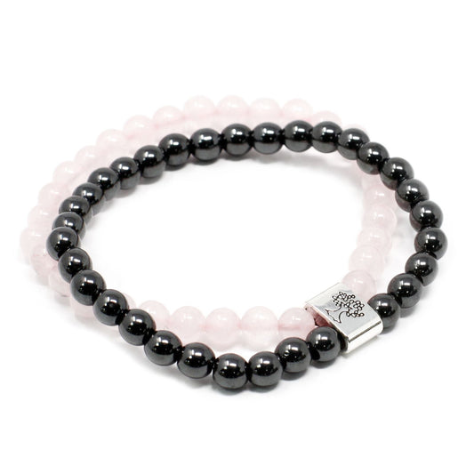 Magnetic Gemstone Bracelet - Rose Quartz - Luna Panther alternate view