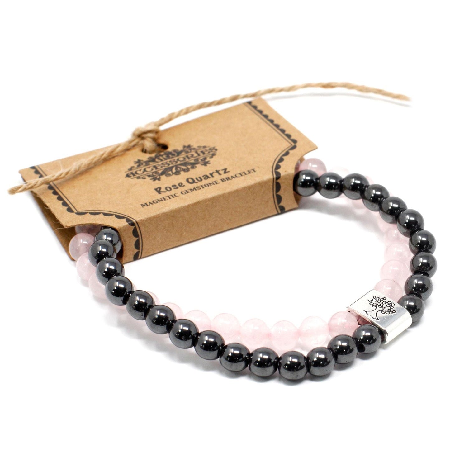 Magnetic Gemstone Bracelet - Rose Quartz - Luna Panther