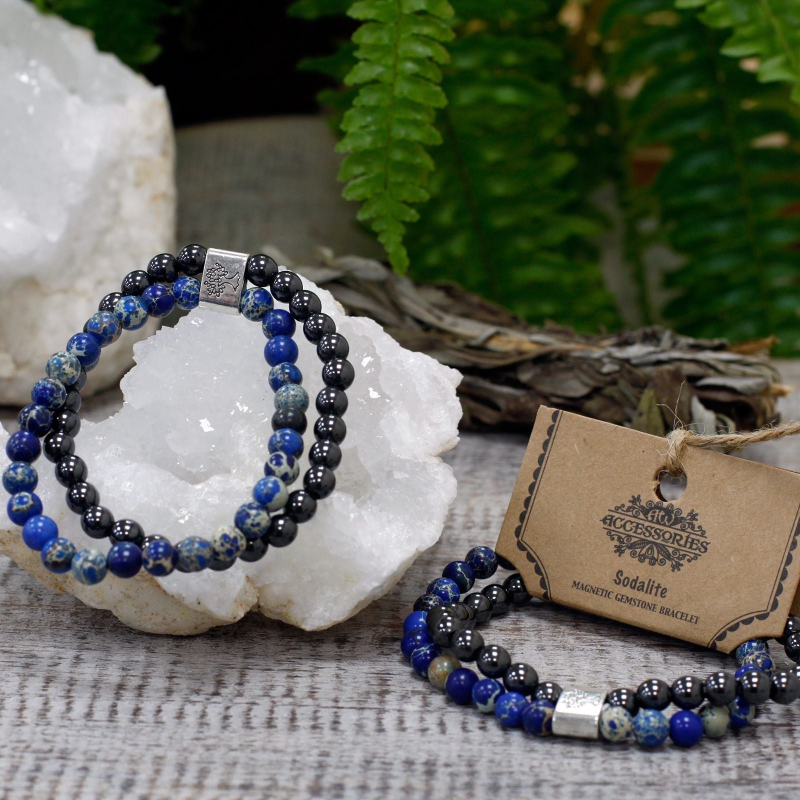 Magnetic Gemstone Bracelet - Sodalite - Luna Panther