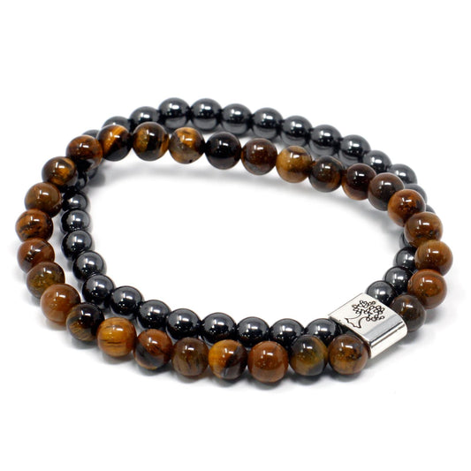 Magnetic Gemstone Bracelet - Tiger Eye - Luna Panther