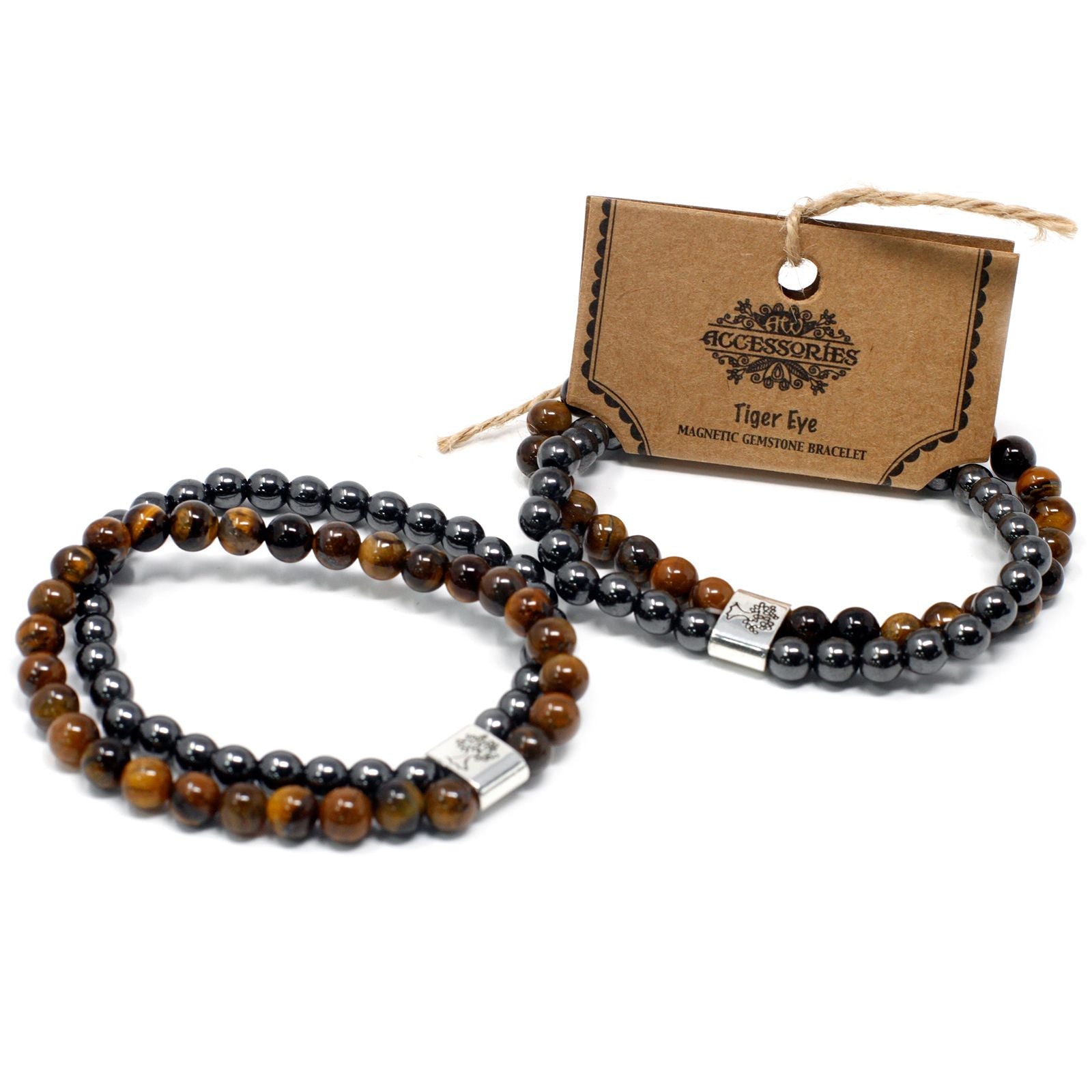 Magnetic Gemstone Bracelet - Tiger Eye - Luna Panther
