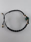 Polished Malachite Black Micro Macrame Bracelet featuring banded green patterning and silky polish - Luna Panther