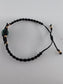 Polished Malachite Black Micro Macrame Bracelet featuring banded green patterning and silky polish - Luna Panther