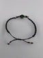 Polished Malachite Black Micro Macrame Bracelet featuring banded green patterning and silky polish - Luna Panther