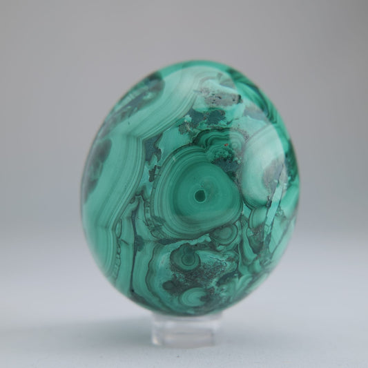Malachite Flower Egg Congo 285g 61mm - Luna Panther alternate view