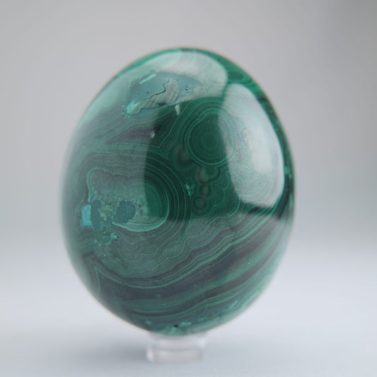 Malachite Flower Egg Congo 619g 77mm - Luna Panther alternate view