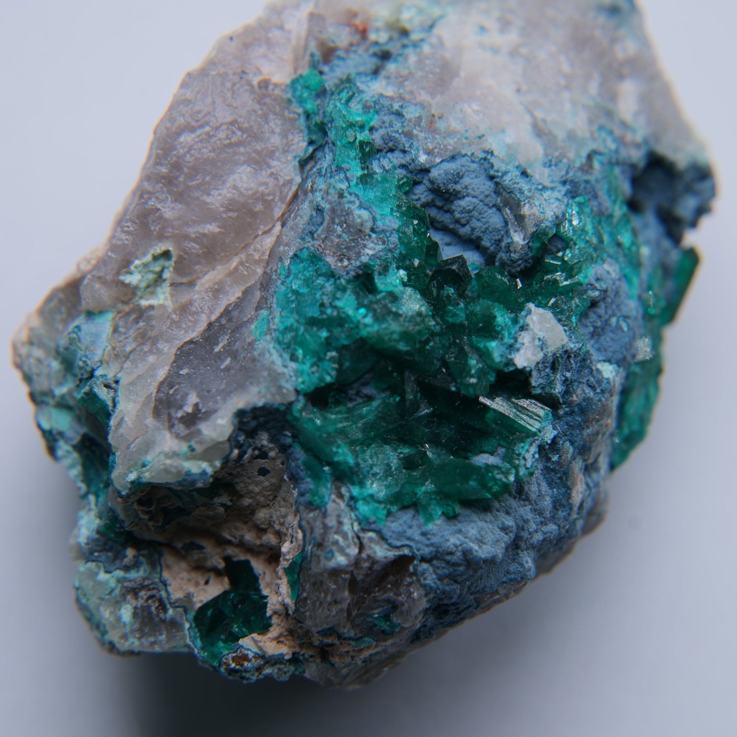 Malachite & Quartz from Mibladen mining district, Midelt Province, Morocco - 64.44g - Luna Panther