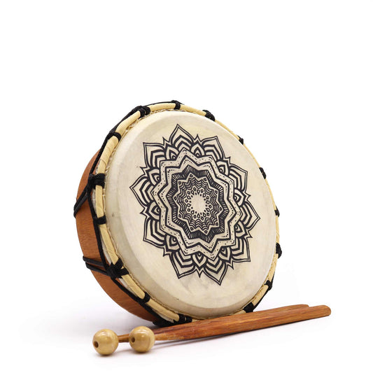 Mandala Shamanic Drum with Stick - 20cm Diameter at Luna Panther