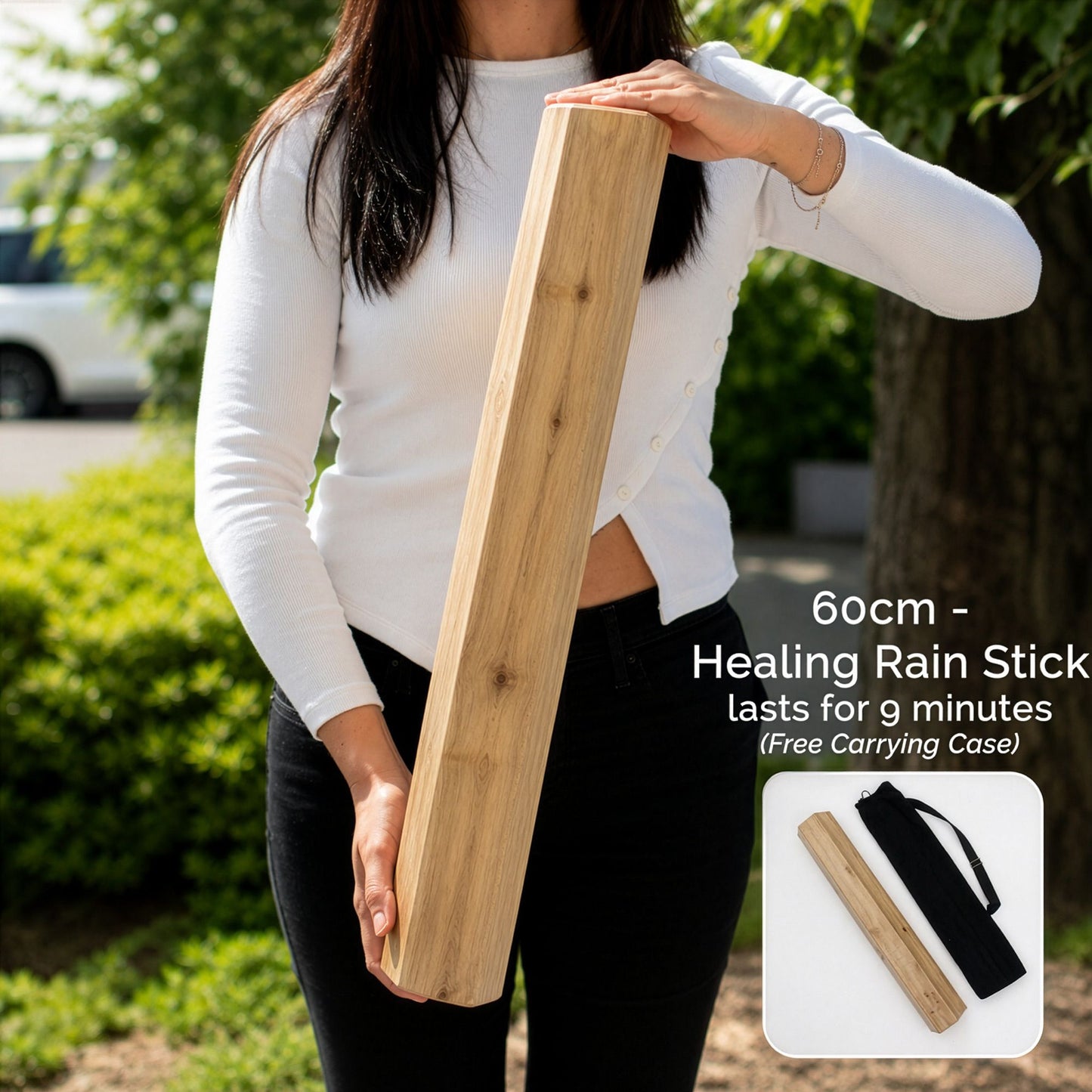 Manglid Wood Healing Rainstick - 60cm (9 minutes) - Luna Panther