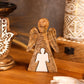 Mango Wood Angel in Angel – White Enamel — sculptures & statues, image 8 of 8.