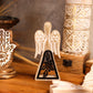 Mango Wood Angel – Whitewash with Iron Cut-Out — sculptures & statues, image 5 of 8.