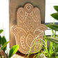 Mango Wood Hamsa Wall Plaque - Whitewash - Luna Panther