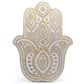 Mango Wood Hamsa Wall Plaque - Whitewash - Luna Panther
