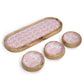 Mango Wood Tray with 3 Bowls - Pretty Floral - Luna Panther