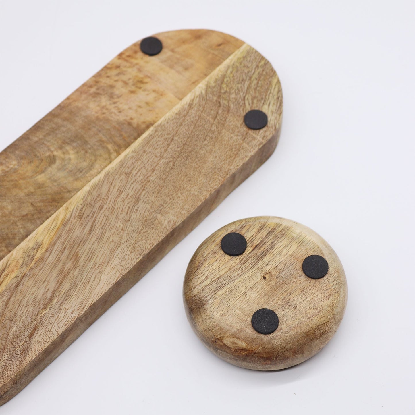 Mango Wood Tray with 3 Bowls - Pretty Floral - Luna Panther