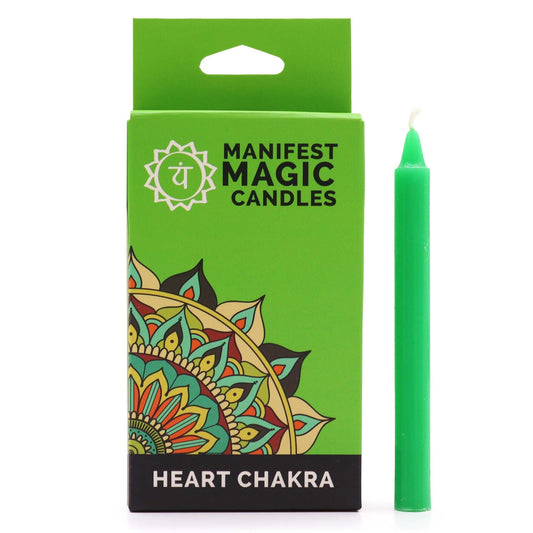Manifest Magic Candles (pack of 12) - Green - Heart Chakra - Luna Panther
