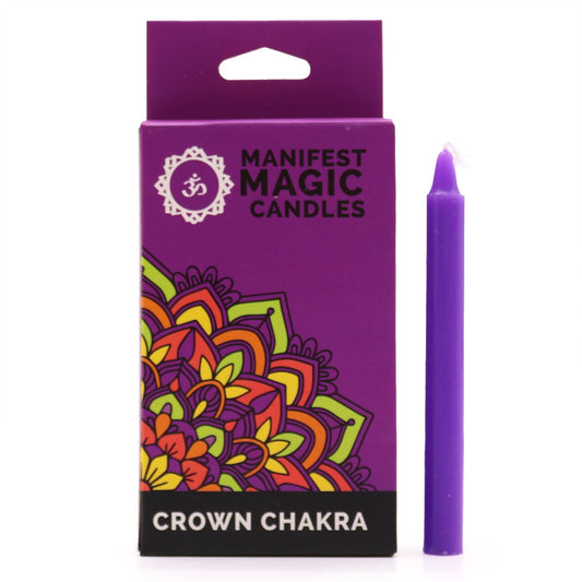 Manifest Magic Candles (pack of 12) - Violet - Crown Chakra - Luna Panther
