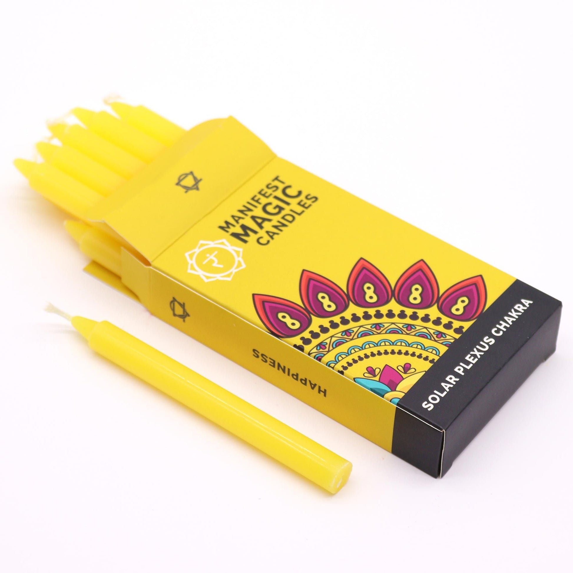 Manifest Magic Candles (pack of 12) - Yellow - Solar Plexus Chakra - Luna Panther