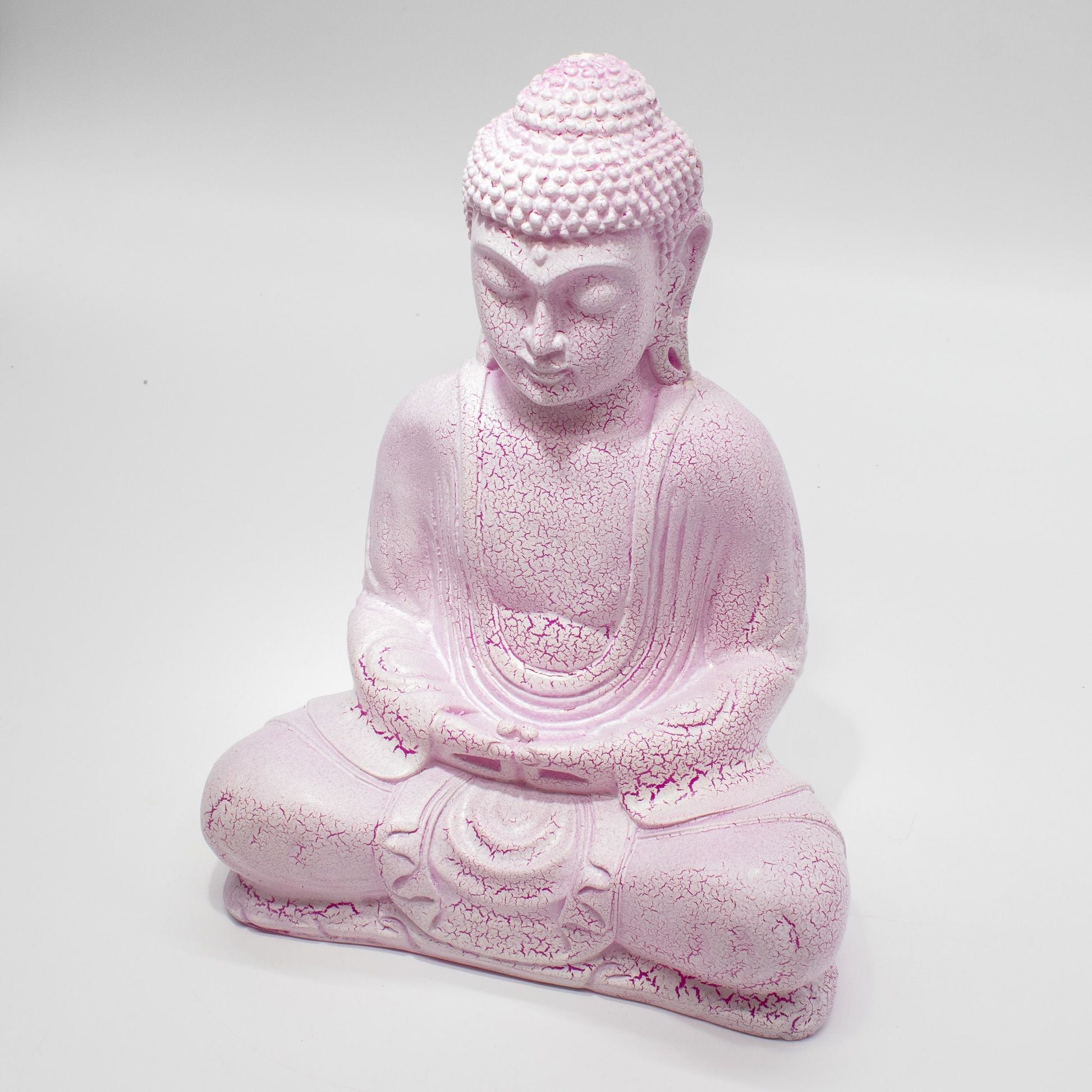 Meditation Buddha Lamp Cherry Crackle - Oval Stand - Luna Panther