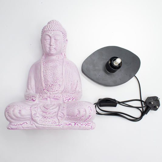 Meditation Buddha Lamp Cherry Crackle - Oval Stand - Luna Panther