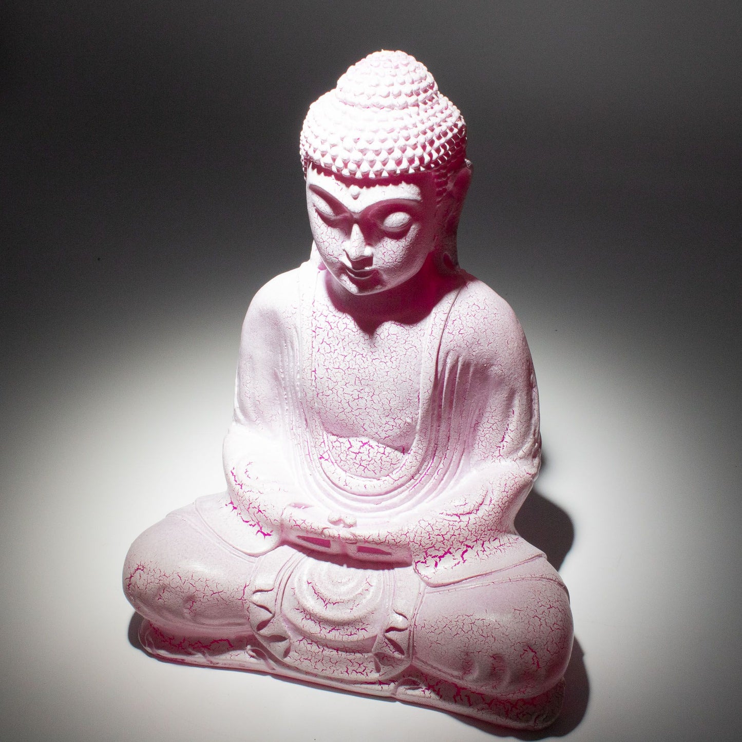 Meditation Buddha Lamp Cherry Crackle - Oval Stand - Luna Panther