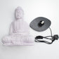 Meditation Buddha Lamp Lavender Crackle - Oval Stand - Luna Panther